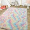 Rainbow Fluffy Rugs Anti-Skid Shaggy Area Rug Dining Room Carpet Floor Mat Home Bedroom