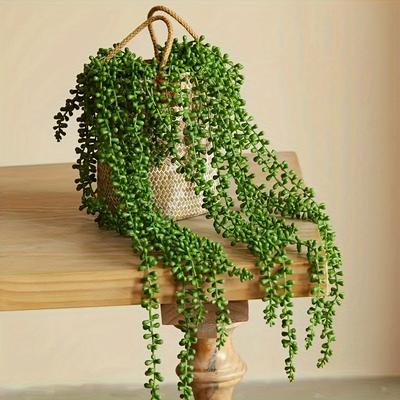 2/3/4/5/6 шт. Искусственные суккулентные подвесные растения - Искусственная нить жемчуга зелень - Декор для дома и сада - Декорации для помещений/улицы