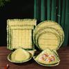 Multiple Styles Hot Pot Vegetable Plate Imitation Bamboo Weaving Serving Plate Restaurant