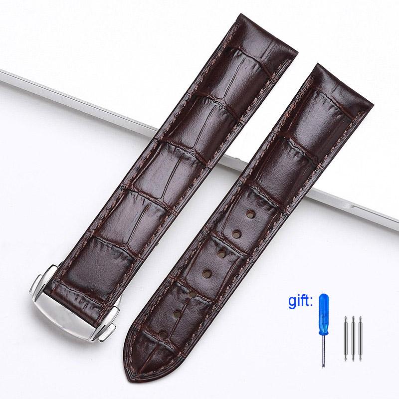 Genuine Leather Strap for Omega Seamaster Speedmaster Folding Buckle Bracelet Waterproof Calfskin Watch Band 19mm 20mm 21mm 22mm