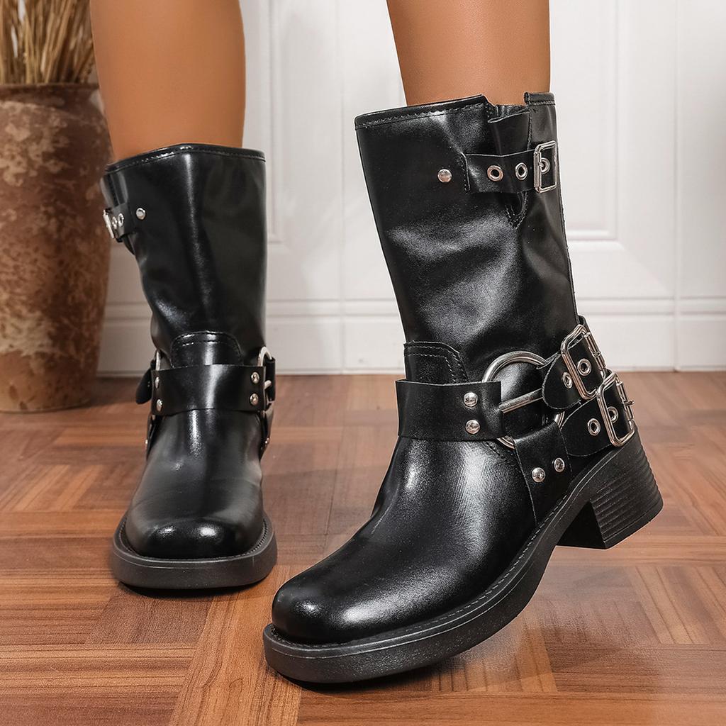 Женские ботильоны челси широкой полноты с шипами, ботильоны на массивном каблуке в европейском стиле, удобные оптовые ботильоны до щиколотки для женщин