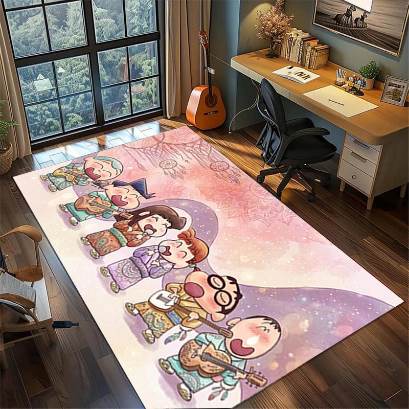 Non Slip Crayon Shin-chan Carpet Large Washable Area Rug for Gamer Room Bedroom Decor