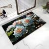 3D Визуальный Цветочный Коврик для Пола из Диатомитовой Грязи Реалистичный Цветочный Придверный Коврик Противоскользящий Впитывающий Коврик для Спальни Кухни Ванной Комнаты Дивана Кофейного Столика