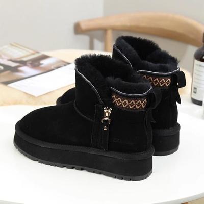 Зимние бархатные толстые сапоги на молнии для женщин