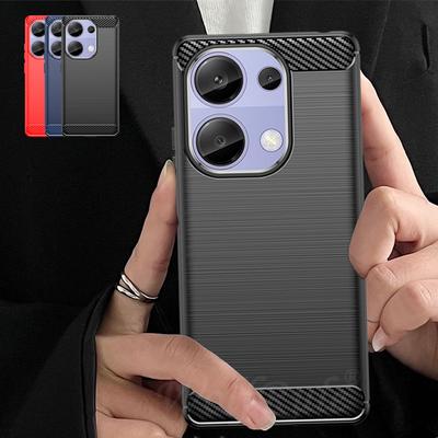 Чехол-накладка для Poco M6 Pro 4G Xiaomi Poco M6 Pro 4G Capas Противоударный бампер для телефона Мягкий ТПУ из углеродного волокна Fundas Poco M6 Proo 4G