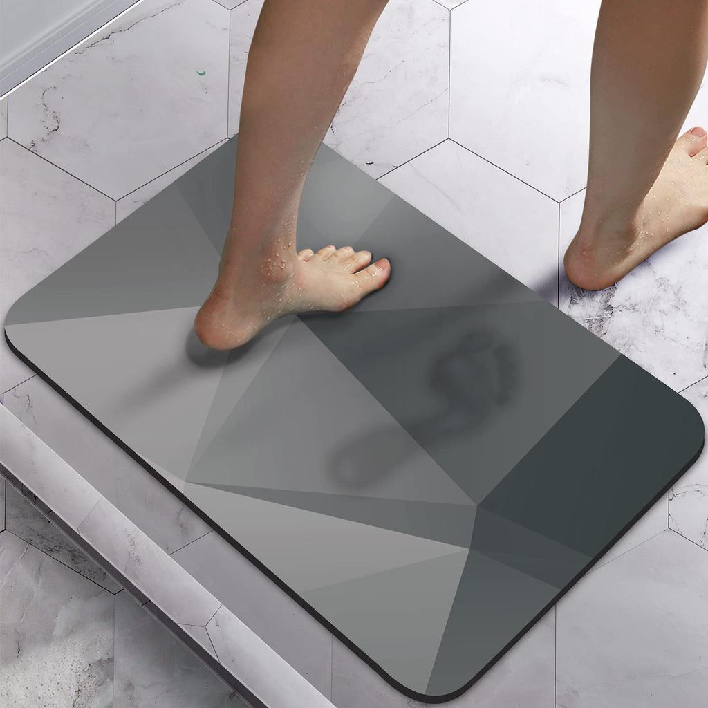 Simple Bathroom Diatom Mud Floor Mat Solid Color Anti Slip Mat Bathroom Absorbent Pad Household Carpet Entrance Foot Mat