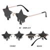 Star Shape Glasses Cosplay Sun Glasses Pentagram Droplet Shape Rimless Sunglasses Pentagram Glasses