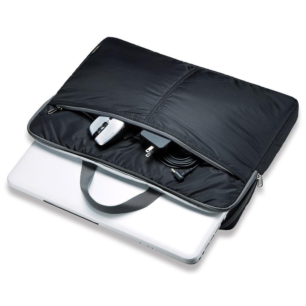 SANWA SUPPLY Внутренний чехол для ПК с молнией Cordura и выдвижным высокопроизводительным (Широкоформатный 15,6 дюйма) Нейлон, Водоотталкивающая поверхность, Карман, Ручка,
