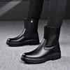 Модные мужские повседневные осенне-зимние ботинки из натуральной кожи на платформе для вечеринок, ночных клубов, стильные черные ботинки челси для мотоциклистов