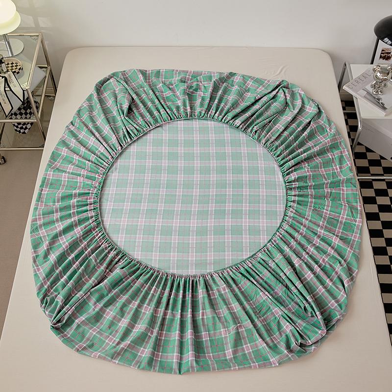 Хлопковая простыня однотонного цвета с эластичной лентой Нескользящий регулируемый наматрасник Мягкий удобный для двуспального размера King Queen Size