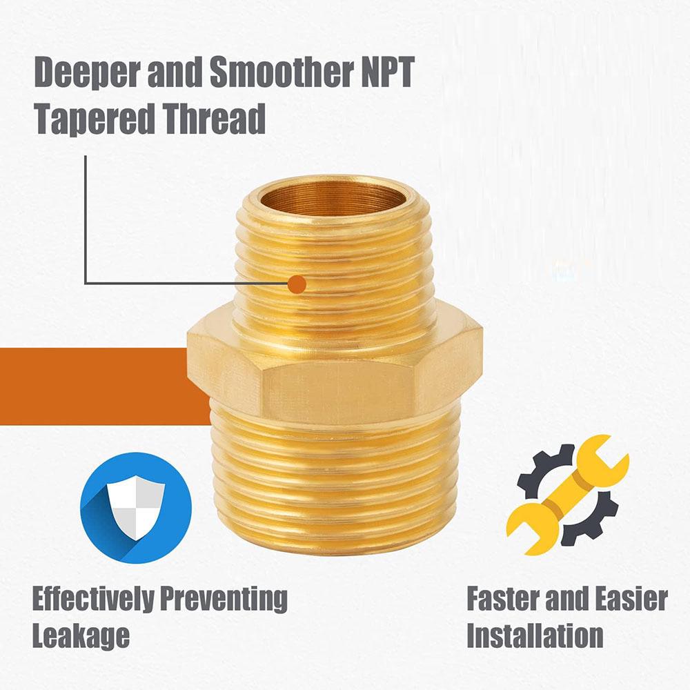 Соединитель 3/4"GHT X 1/2"NPT Наружная резьба, Латунный ниппель Адаптер для преобразования садового шланга 4 шт.
