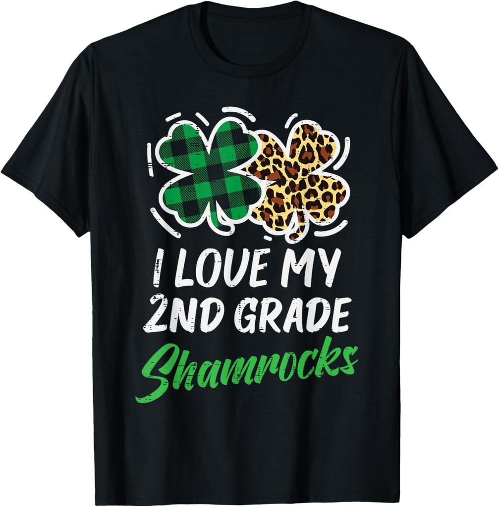 I Love My 2nd Grade Shamrocks St Patricks Day Teacher Gift T-Shirt