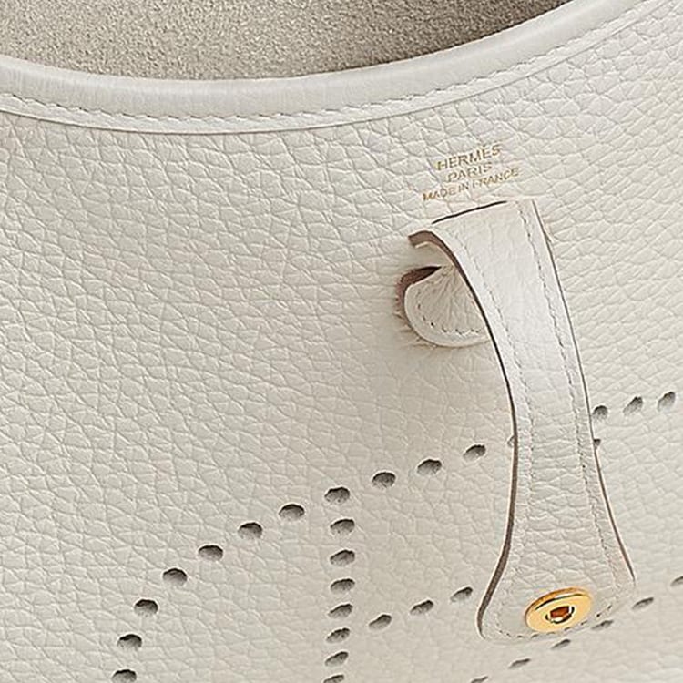 HERMES Evelyne Clemence Calfskin Crossbody Bag, Shoulder Bag 16 Women's M4 Gris Pale Cream Gray H085945CCAG
