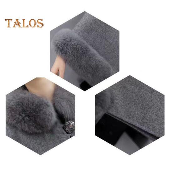 Женское зимнее пальто-накидка с рукавами «летучая мышь» Толстая шаль Свободный воротник-стойка Однотонный декор из искусственного меха Теплая повседневная одежда для работы и отдыха на открытом воздухе Пончо