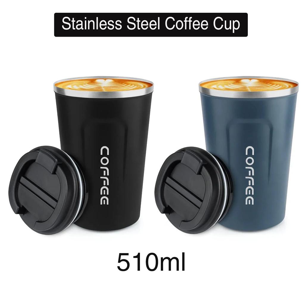 380 мл 510 мл Кофейная кружка Термальная дорожная кофейная чашка из нержавеющей стали Герметичная бутылка-термос Чайная кофейная кружка Термос Изолированные чашки
