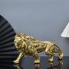 Lion Statue in Gold Resin Detailed Animal Sculpture Luxurious Home Bedroom Ornament