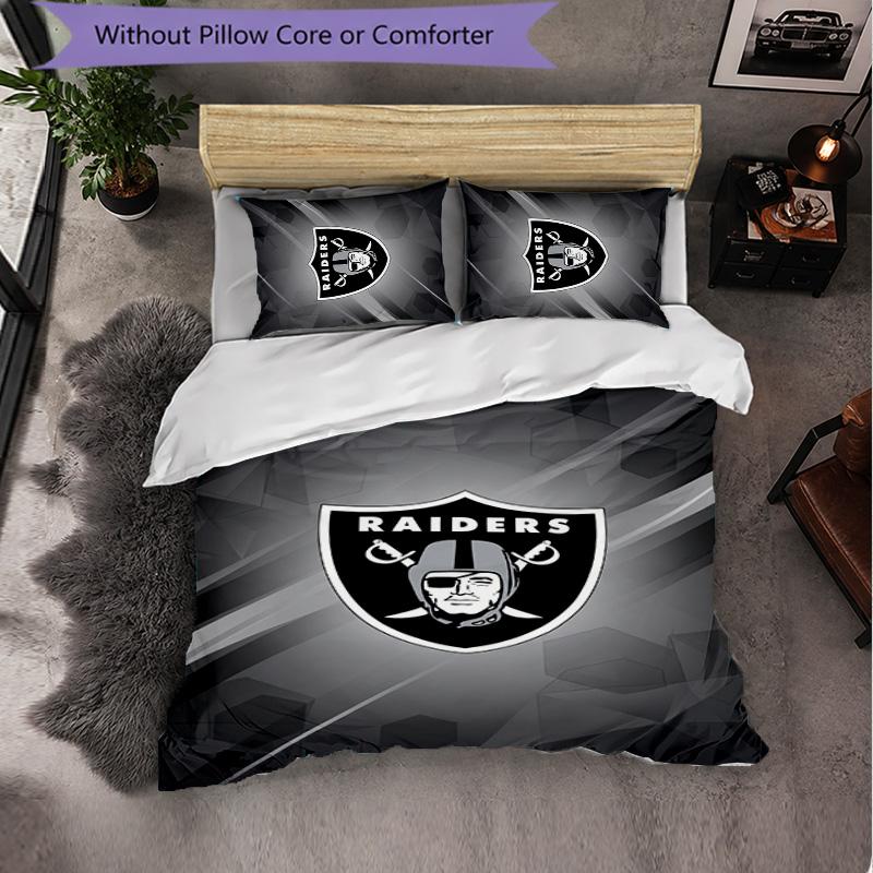 Las Vegas Raiders Pattern Microfiber 3Pcs Bedding Set Decor Duvet Cover Set For Bedroom Home Use