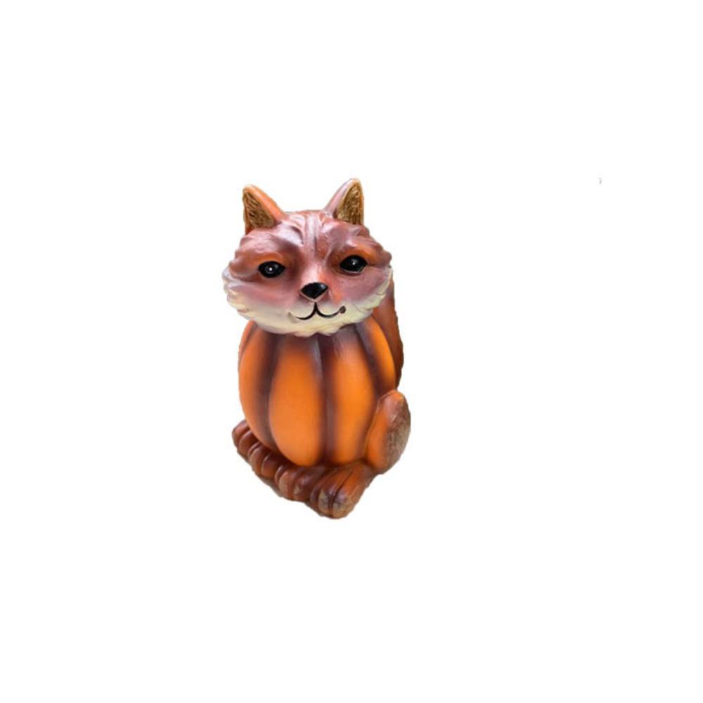 Vivid Animal Head Sculpture Resin Miniature Figurine Ornament Halloween Pumpkin Owl Statue Desktop