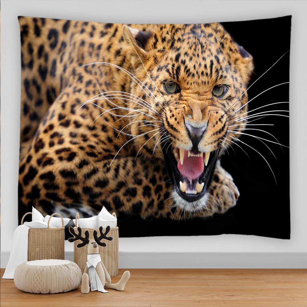Гобелен с изображением волка, фон, психоделический настенный гобелен в этническом стиле для дома, гостиной, спальни, художественное украшение, пляжная подушка, гобелен