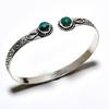 Малахитовый драгоценный камень 925 посеребренный ювелирный браслет ручной работы