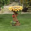 Sunflower Bird Bath Flower Pedestal Birdbath Sunflower Water Bowl Birdseed Tray
