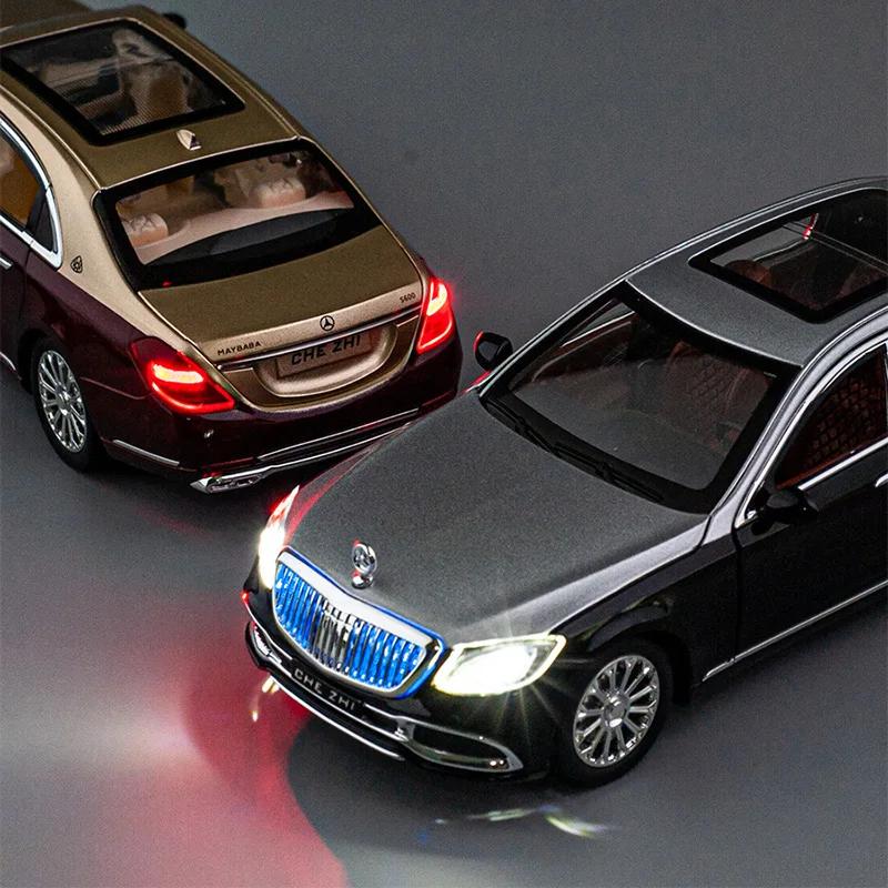 RNV4 1:24 Mercedes-Benz Maybach GLS600 Alloy Model Car Diecast Toy Car Simulation Sound & Light Vehicle Toys Model Gifts For Kids C98