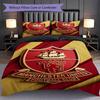 Manchester Legacy Unites Fans Three-piece Set (1 * Duvet Cover + 2 * Pillowcase, Without Core) 2D Flat Soft and Comfortable Christmas Birthday Gift