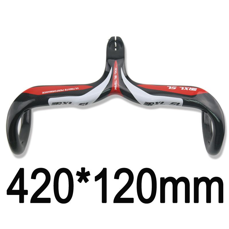 RXL SL Integrated Carbon Road Handlebars with Stem 28.6 Bicycle Parts Adult Bike Drop Handle Bars Internal Routing 400/420/440