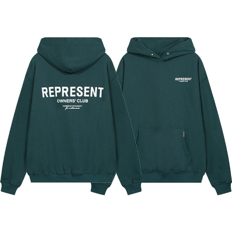 European and American cross-border REPRESENT classic slogan letter printing men's loose hooded sweater women's hoodie tide