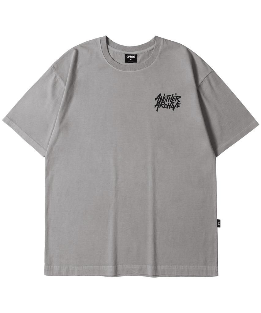 ANOTHER ARCHIVE Pigment Graffiti Logo Short Sleeve T-Shirt_Khaki