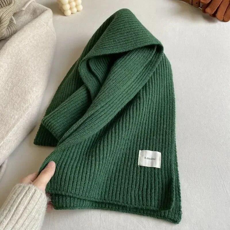 Fashionable Scarves for Woman 160cm Thick Knitting Yarn Windproof Warm Scarf Winter Protective Wraps