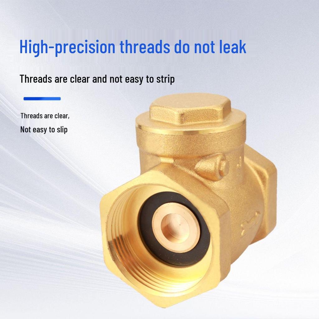 Durable Brass Horizontal Check Valve - Anti-Backflow, Fully Automatic, 6 Points for Tanks and Pipes