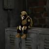 Коллекционная 3D-печатная фигурка скелета пожарного, сидящая на полке, Готический солдат-пожарный в робе, Исторический сувенир, Коллекционное украшение для стола