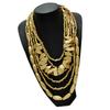 Vibrant Bohemian Style Multilayer Necklace Artistic Bohemian Multilayer Wood Neck Chain Jewelry Set for Music Festivals