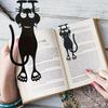 Акриловая креативная полая закладка для книг в виде кошки, черная милая кошка, подвесная закладка для чтения, закладка-кошка