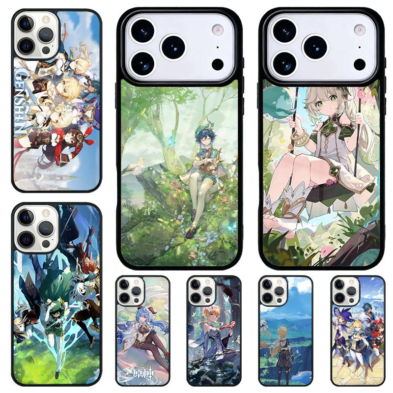 Anime Game Genshin Impact Phone Case for iPhone 17 Air 16 15 11 12 14 13 Pro Max Shockproof Cover