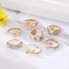 Diamond Opening Adjustment  Ring Set Butterfly Hug Opening Ring Elegant Party Charm Jewelry