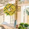 Artificial Sunflowers Wreath for Front Door Farmhouses Wedding Holiday Decorations, Front Door Wreath Spring Wreath