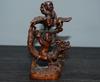 China Natural Boxwood Carved Exquisite Dragon Phoenix Children Statue Home Decor