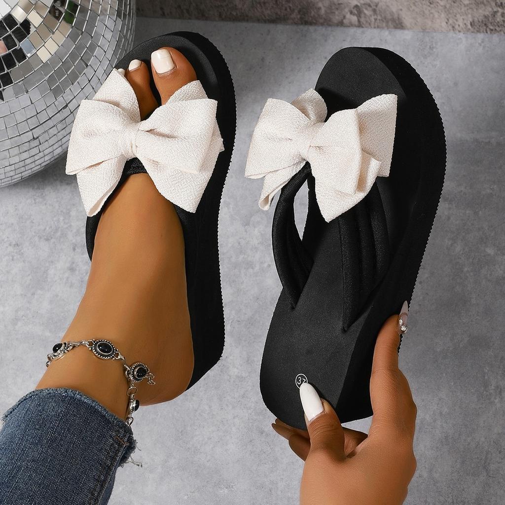 Шлепанцы на высоком каблуке, шлепанцы на толстой подошве, танкетка, противоскользящая пляжная обувь и шлепанцы