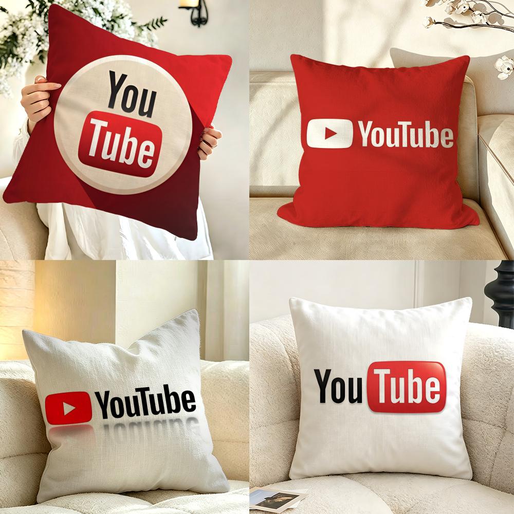 Platform YYouTube Cushion Cover Pillow Case Antidustmite Pillowcase Silky Short Plush Sofa Cushion Cover hot