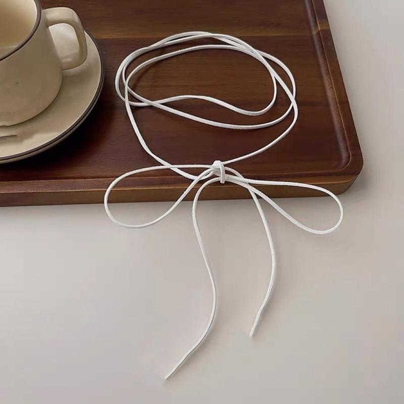 Элегантное длинное ожерелье-чокер, стильная цепочка на шею с подвеской в виде банта, аксессуар для модных женщин