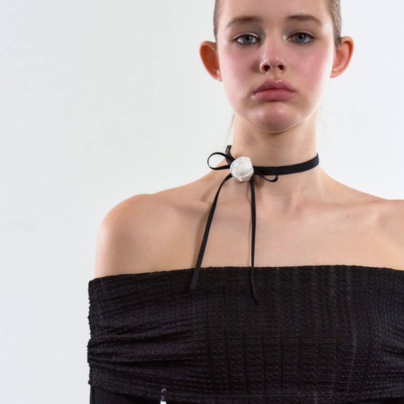 VINAJ Jenny Rose Ribbon Choker (Black)