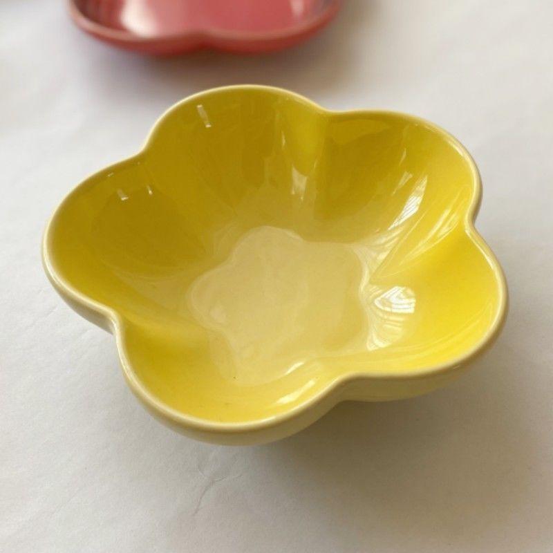 Керамическая подглазурная цветная сливовая тарелка, тарелка с цветком для соуса, поднос для косточек для плевков, уникальная посуда, миска для мороженого