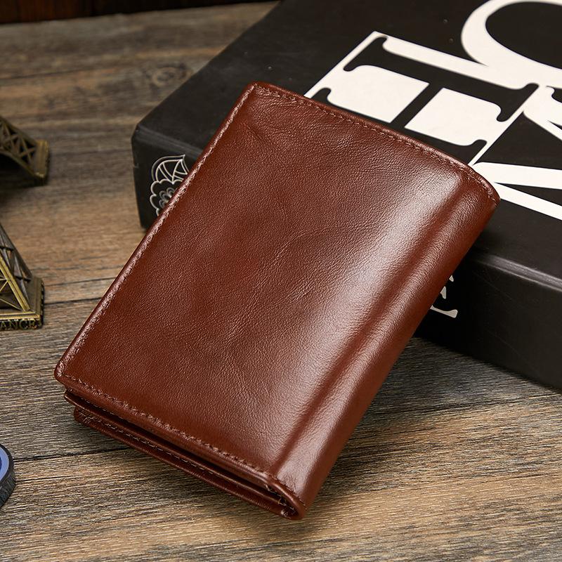 Leather Men's Wallet Rfid Anti-theft Wallet Short First Layer Cowhide Multi-card Men's Wallet Coin Purse