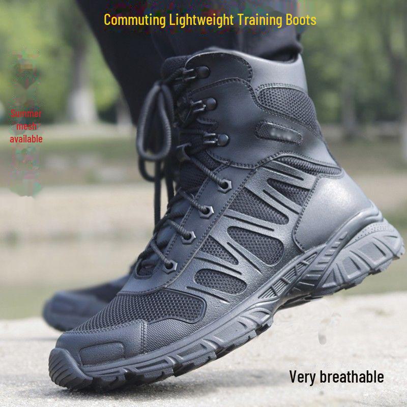 2024 Мужские десантные боевые ботинки: Амортизирующая, дышащая тактическая тренировочная обувь на лето