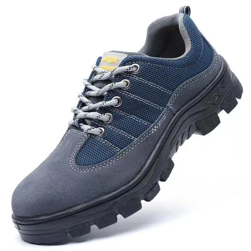Labor Insurance Shoes Anti-smashing, Anti-piercing, Breathable and Lightweight Safety Shoelaces Steel Plate Work Shoes