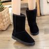 Fashion Large Size Warm Winter Women's Snow Boots Half High Round Toe Platform Ladies Shoes Goth Comfortable and Elegant Padded Boot
