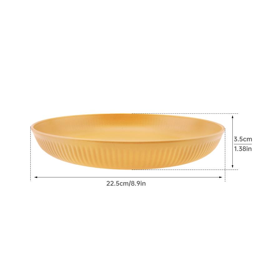 4 шт. 8,9-дюймовые небьющиеся легкие тарелки из пшеничной соломы, пищевые, разноцветные, глубокие тарелки для микроволновой печи и посудомоечной машины