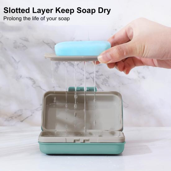 4 шт. в упаковке, дорожная мыльница, мыльница с поддоном для слива, герметичная